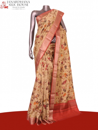 Floral Pure Printed Silk Saree